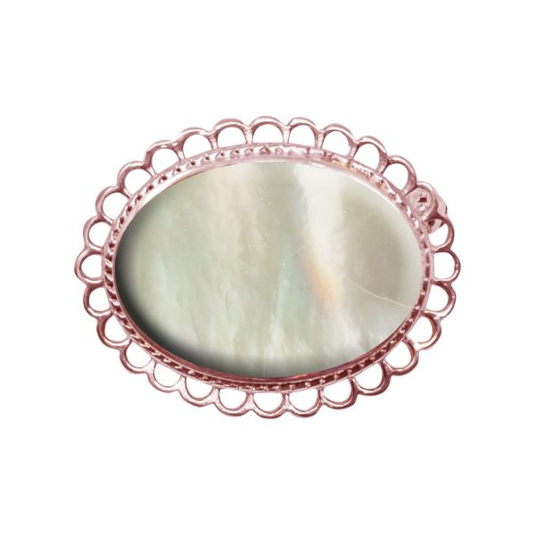 Rose Gold Mother of Pearl Oval Brooch