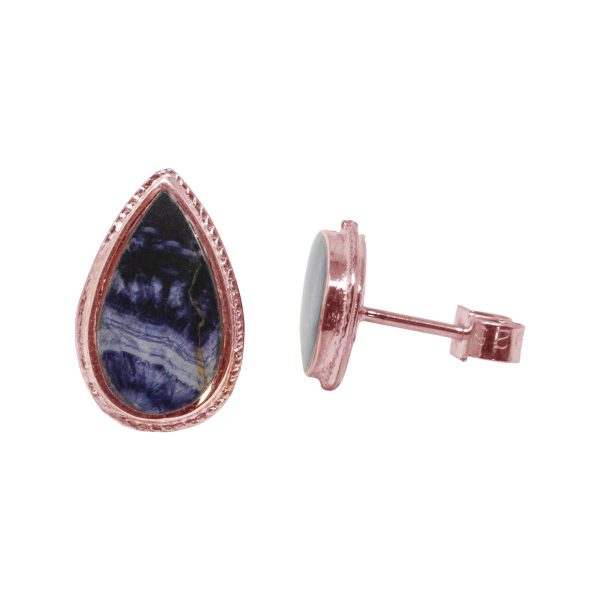 Rose Gold Blue John Stud Earrings