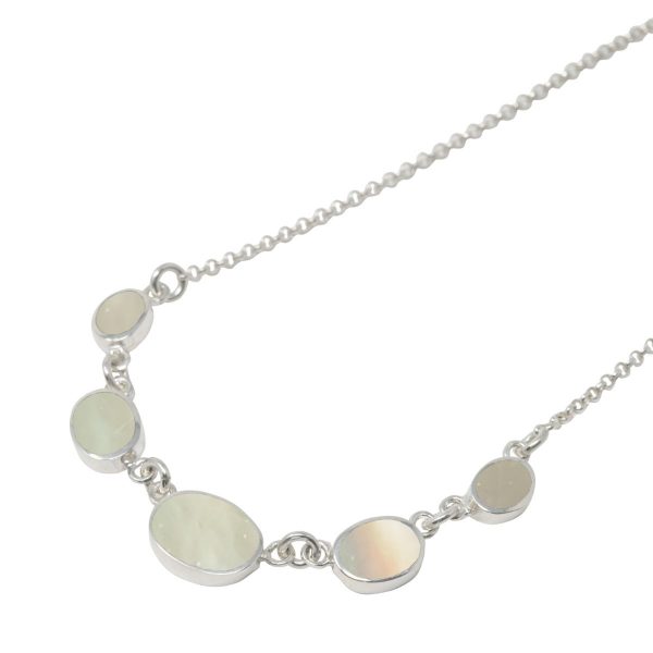Silver Mother of Pearl Five Stone Choker