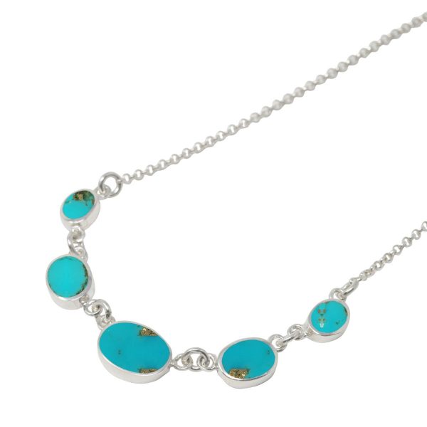 Silver Turquoise Five Stone Choker