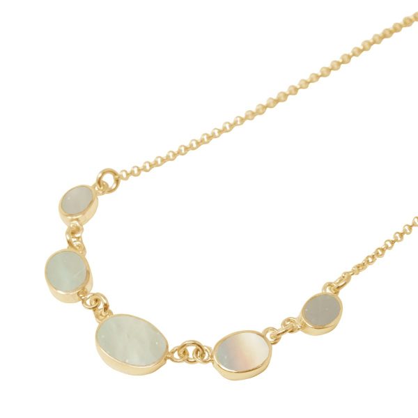 Yellow Gold Mother of Pearl Five Stone Choker