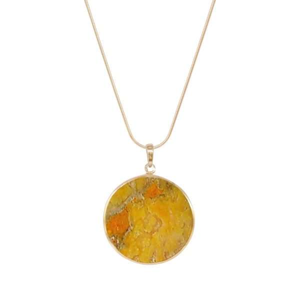 Yellow Gold Bumblebee Jasper Tree of Life Pendant