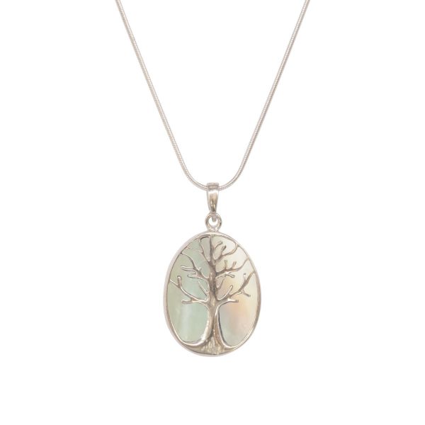 Silver Mother of Pearl Tree of Life Pendant