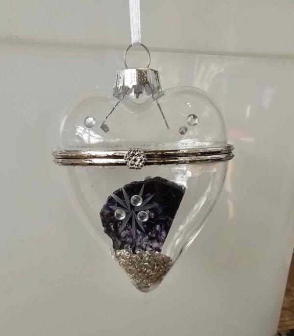 Pretty Heart Shaped Blue John Bauble