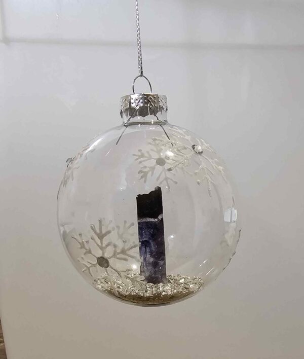 Round Snowflake Blue John Christmas Bauble